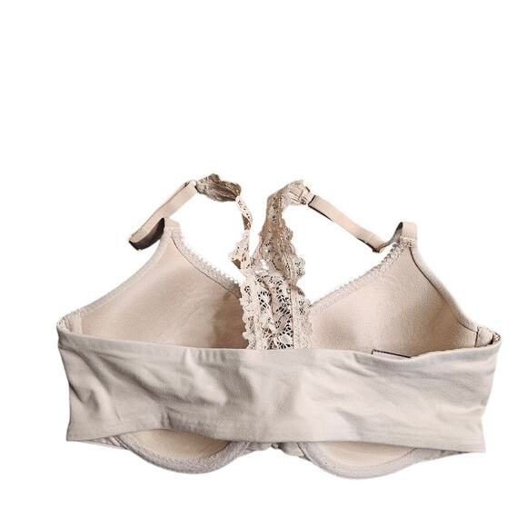Victoria's secret tan nude racerback lined demi bra front close padded 32DD - Picture 5 of 7